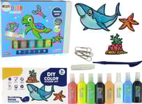 Leantoys Möbler Fönsterklistermärken Havsdjur Sköldpadda Diy 8 Färger Glitter