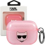 Karl Lagerfeld KLA3UCHGP AirPods 3 deksel rosa/rosa Glitter Choupette
