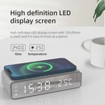 Wireless Charger LED Digital Thermometer Time Alarm Clock Earphone Phone Charger