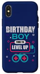 Coque pour iPhone X/XS Birthday Boy Time To Up Level Up Retro Gamer, amateur de jeux vidéo