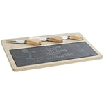 DKD Home Decor Black Bamboo Slate Cutting Board (4 Pieces) (33 x 19 x 2.2 cm) (Reference: S3025787)