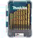 Makita  Set med 13 HSS-TiN-borrar för metall