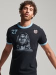 Superdry Ringspun Allstars KC Graphic Ringer T-Shirt, Jet Black