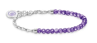 Thomas Sabo Charm Club Charmista purple beads silver armband A2130-007-13