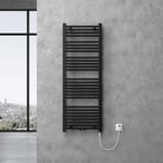 Sogood Radiateur de Salle de Bain Sèche-Serviette 140x60cm Radiateur Chauffage Électrique Gris-Noir avec Résistance pour Radiateur