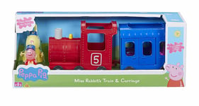 Peppa Pig Miss Rabbits Train & Carriage Playset With Miss Rabbit & Peppa Figures