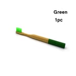 1/5/10pcs Bamboo Toothbrush Wood Handle Oral Care Green 1pc