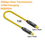Geek-Câble de données USB C,7 en 1,8K à 60Hz,20Gbps,140W,charge rapide,cordons épissables,compatible avec iPhone 15,ordinateur portable Macbook,ensemble de bricolage - Type 1m C M C M