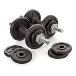 York 20kg Cast Iron Dumbbell Weight Set Home Lifting with Black Plastic Grip