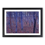 Big Box Art Beech Grove Forest Vol.3 by Gustav Klimt Framed Wall Art Picture Print Ready to Hang, Black A2 (62 x 45 cm)