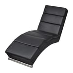 Qualit&eacute Luxe:-) Chaise Longue Bain De Soleil Design & Chic - Chaise De Repose - Noir Similicuir &40366