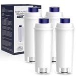 iRhodesy Filtre à eau pour Delonghi Dinamica Magnifica s ECAM DLSC002 De longhi Cartouches filtrantes Compatible avec ESAM, ETAM Series (4 packs)