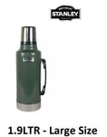 XL STANLEY  DOUBLE   STAINLESS STEEL FLASK 1.9LTR HOT COLD DRINK CAMPING 