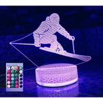 WJ 3D Skidåkning Nattljus Musik Balettlampa Illusion 16 Färgförändrande Bordslampa Dekorationslampor Present med Akryl Platt ABS Bas USB-kabel Leksak