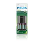 Philips SCB1450NB/12 - Chargeur pour AAA/AA (4 piles rechargeables NiMh AAA incluses)