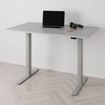 Höj och sänkbart skrivbord PREMIUM, 2-motorigt, grått stativ, grå bordsskiva 180x80cm