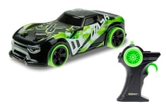 Exost 20630 Lightening Dash, RC Vehicle with Light Up Body, High Speed Kids Stunt Remote Control Car, 2HGhz, Black and Green, Multicolour