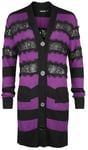 Jawbreaker Oversized striped cardigan with lace Cardigan black lilac