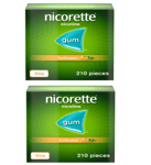 Nicorette Fruit Fusion 2mg Nicotine Gum 210 x 2  (420 gum pieces) BNIB / IN DATE