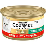 Purina Gourmet Gold Tartalette Nourriture Humide pour Chat avec Boeuf et Tomate 24 boîtes de 85 g