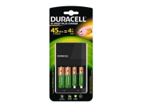 Duracell High-Speed Value CEF14 - 4 h batteriladdare - (för 4xAA/AAA) 2 x AA-typ - NiMH - 1300 mAh - 7 Watt - med 2 x AAA NiHM 750 mAh laddningsbara batterier