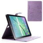 Präglat Läderfodral För Samsung Galaxy Tab S2 - Lila