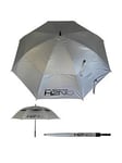 Sun Mountain H2No Dual Canopy Windproof Large Golf Umbrella - 68" (172Cm) Auto-Opening, Fibreglass Frame, Uv Protection - Ultraviolet Silver
