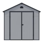 8 x 6 Double Door Apex Plastic Shed (Light Grey)