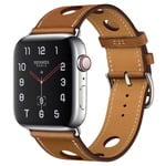 Apple Watch Series 4 40mm genuine leather three holes watch band - Brown