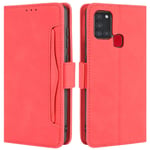 HualuBro Samsung Galaxy A21S Case, Magnetic Full Body Protection Shockproof Flip Leather Wallet Case Cover with Card Slot Holder for Samsung Galaxy A21S Phone Case (Red)