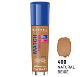 RIMMEL Match Perfection Hydrating Liquid Foundation Dry Skin 400 Natural Beige