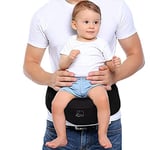 Deryan Pack - Porte-bébé - Porte-bébé ergonomique pour nouveau-né - Avec compartiment de rangement - Plusieurs positions de transport - Extra sûr (basique, noir)