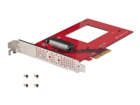 StarTech.com U.3 to PCIe Adapter Card, PCIe 4.0 x4 Adapter For 2.5 U.3 NVMe SSDs, SFF-TA-1001 PCI Express Add-in Card for Desktops/Servers, TAA Compliant - OS Independent (PEX4SFF8639U3) - Gränssnittsadapter - 2.5 - U.3 NVMe - PCIe 4.0 x4 - röd - TAA-kompatibel