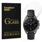 ivoler 4 Pack Tempered Glass Screen Protector for Samsung Galaxy Watch 4 Classic 42mm / Samsung Galaxy Watch 3 41mm / Samsung Galaxy Watch 42mm [9H Hardness] [Anti-Scratch] [Bubble Free [Crystal Clear