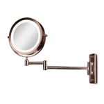 Gillian Jones Jones- Double sided wall mirror w. LED - x1/x10 magnification kobber