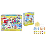 Play-Doh Care n Carry Vet Playset with Toy Dog, Carrier, 10 Tools, 5 Colours, Multicolor & BLUEY MAKE N MASH COSTUMES, Small