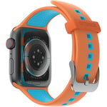 OtterBox Bracelet All Day pour Apple Watch Series 9/8/7/6/SE 2e gen/SE 1e gen/5/4/3 - 42mm/44mm/45mm, Bracelet de rechange en silicone doux au toucher durable pour Apple Watch, Orange/Bleu