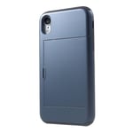 IPhone XR kuori kortinpidikkeellä - Tummansininen