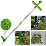 VULLDWS Stand Up Weeder Weed Puller Tool with Claws Standing Plant Root Remover Tool Weeder Root Removal Tool with 39" Long Handle Garden Steel Twist Hand Weed Root Pulling Tool and Grabber