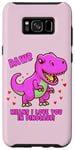 Galaxy S8+ Rawr Means I Love You In Dinosaur with Big Pink Dinosaur Case