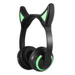 RTYU Bluetooth Headphone Wireless Ear Headphones Gaming Headset Cat Ear Flashing Glowing with led light Grils boys earbuds for phone (Color : Devil ears)