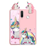 ZhuoFan Case for Samsung Galaxy A20e - Cute 3D Funny Cartoon Character Soft TPU Silicone Samsung A20e Cover Phone Case for Kids Girls, Shockproof Slim Pink Unicorn Skin Shell