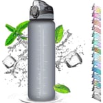 1 liters dricksflaska med sugrör, med tidsmarkörer, sportcykelflaska (gradient rosa blå) COLOR 5