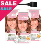 L'Oreal Casting Creme Gloss 723 Almond Blonde Ammonia Free Hair Color Pack of 3