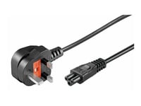 Microconnect - Strömkabel - Typ G (Hane) Rak Till Iec 60320 C5 Vinklad - Ac 250 V - 2.5 A - 1 M - Svart