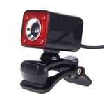 A862 caméra de fil USB rotative 12MP HD WebCam 360 degrés avec microphone et 4 lumières LED pour ordinateur de bureau Ordinateur portable PC Skype, longueur de câble: 1,4 m