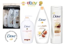 Dove SHEA BUTTER GIFT SET - XL Bath/Body wash + XL Body Lotion + Hand Wash + Bag