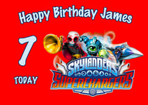 Skylanders Superchargers CAKE TOPPER PERSONALISED WAFER PAPER A4  img ab23