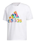 adidas Pride Badge Tee T-Shirt Unisexe pour Adulte Blanc Taille M