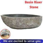 Basin River Stone Bathroom Sink Natural Wash Bowl Oval Vanity Vessel Wash Bowls